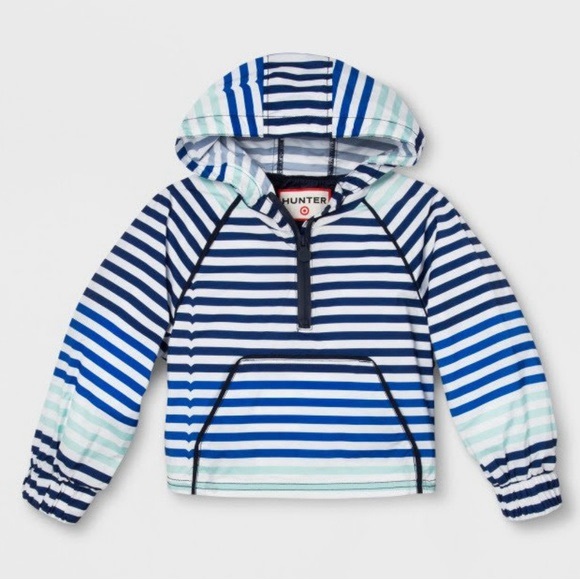 Hunter Other - Hunter For Target Girls Pullover Windbreaker Jacket Blue/White Striped S (6/6x)